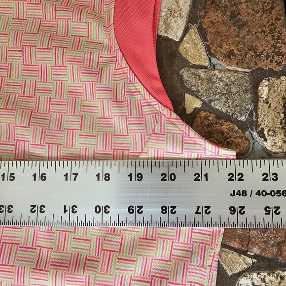 Bermuda Sands Women XL UPF 50+ Lyric Strawberry Sleeveless Golf Dress Pink Green - Picture 14 of 15